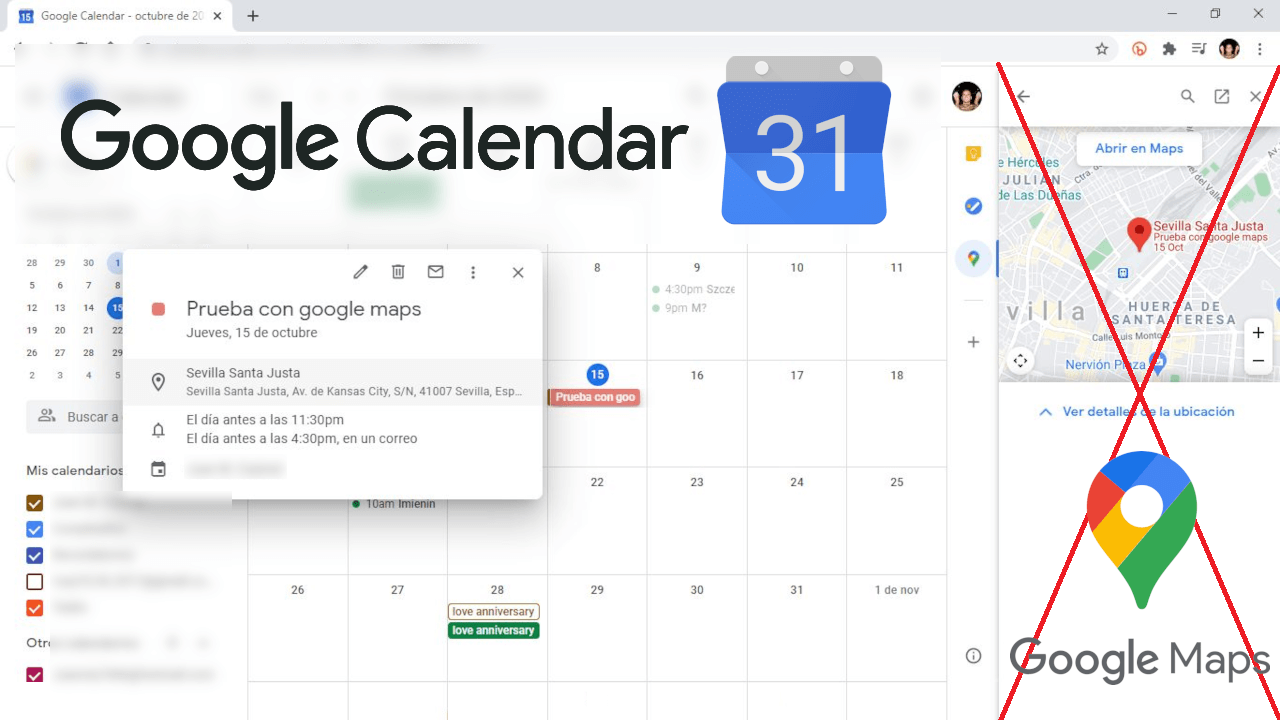 Cómo evitar que Google Calendar abra Maps en la barra lateral